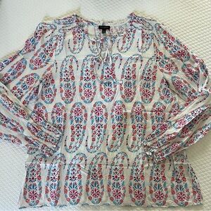 Talbots Lightweight Rayon Paisley Blouse • Medium